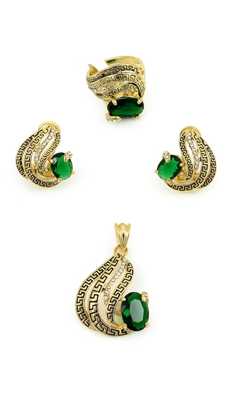 Picture of Low Cost Green South American 3 Pieces Jewelry Sets