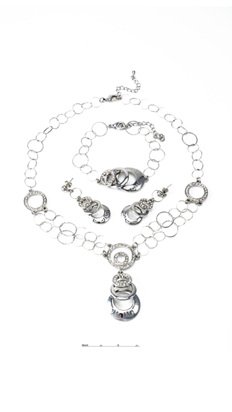 Picture of Unique Design Laser Platinum Plated 3 Pieces Jewelry Sets