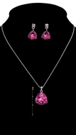 Picture of Elegant Colored Geometric Pink 2 Pieces Jewelry Sets