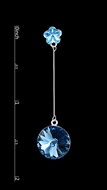 Picture of Fashionable Dark Blue Platinum Plated Drop & Dangle