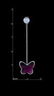 Picture of The Finest Butterfly Platinum Plated Drop & Dangle