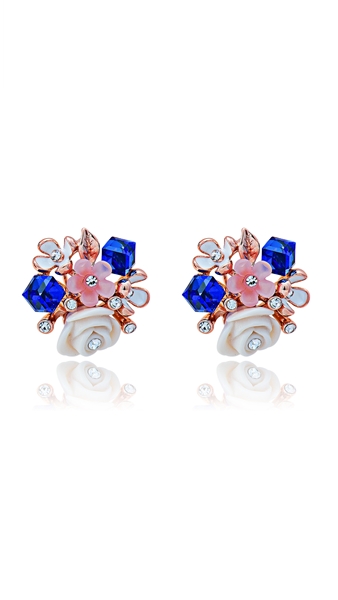Picture of Lovely And Touching Floral Rose Gold Plated Stud 