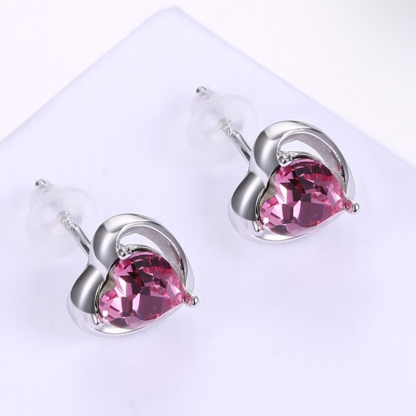 Picture of Comely Pink Platinum Plated Stud