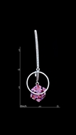 Picture of Modern Single Stone Pink Drop & Dangle