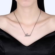 Picture of Modern Gunmetel Plated White Necklaces & Pendants