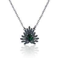 Picture of Top-A Gunmetel Plated Green Necklaces & Pendants