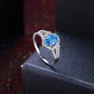 Picture of Top Rated Blue Platinum Plated Fashion Rings