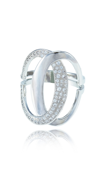 Picture of Attractive And Elegant Cubic Zirconia Platinum Plated Fashion Rings