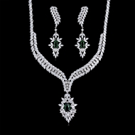 Picture of Pretty Cubic Zirconia Big Necklace and Earring Set