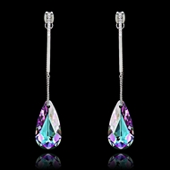 Picture of Fabulous Single Stone Platinum Plated Drop & Dangle