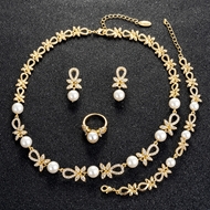 Picture of New Season White Gold Plated 4 Piece Jewelry Set for Female