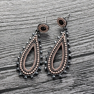 Picture of Low Cost Gunmetal Plated Black Dangle Earrings with Low Cost