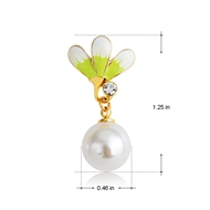 Picture of Stylish Flower Artificial Pearl Dangle Earrings