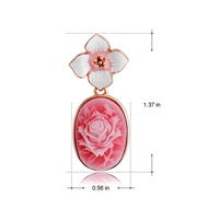 Picture of Fancy Flower Rose Gold Plated Dangle Earrings