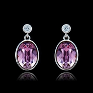 Picture of Well Produced Single Stone Platinum Plated Drop & Dangle