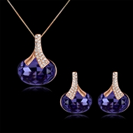 Picture of Unusual Casual Artificial Crystal Necklace and Earring Set