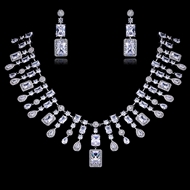 Picture of Sparkling Casual White Necklace and Earring Set