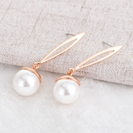 Picture of Distinctive White Artificial Pearl Dangle Earrings As a Gift