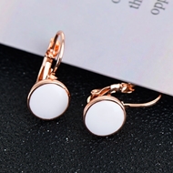 Picture of Trendy Rose Gold Plated Enamel Hoop Earrings with No-Risk Refund