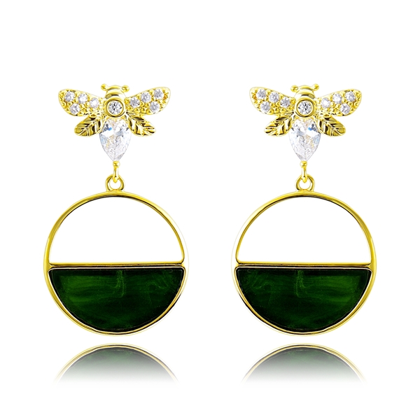 Picture of Brand New Green Delicate Dangle Earrings with Full Guarantee