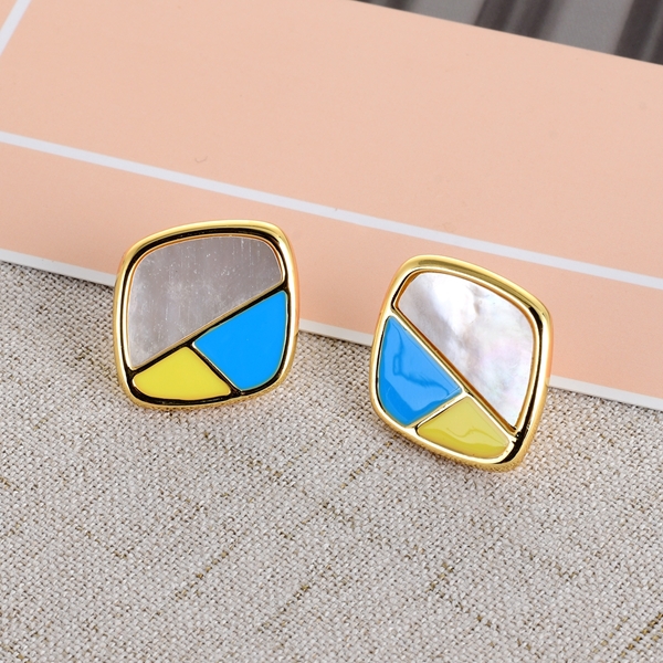 Picture of Fashion Colorful Stud Earrings with Low Cost