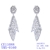 Picture of Hypoallergenic Platinum Plated White Dangle Earrings with Easy Return