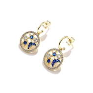 Picture of Fashion Cubic Zirconia Blue Dangle Earrings