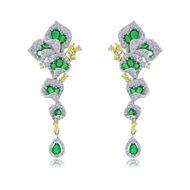 Picture of Unique Cubic Zirconia Green Dangle Earrings