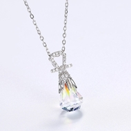 Picture of Inexpensive Platinum Plated Cubic Zirconia Pendant Necklace from Reliable Manufacturer