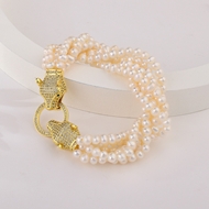 Picture of Wholesale Gold Plated White Fashion Bracelet with No-Risk Return