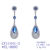 Picture of New Season Blue Platinum Plated Dangle Earrings with SGS/ISO Certification