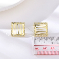 Picture of Impressive White Artificial Crystal Stud Earrings with Low MOQ