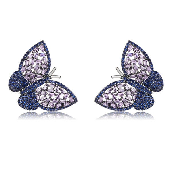 Picture of Butterfly Cubic Zirconia Big Stud Earrings with Fast Delivery