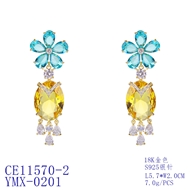 Picture of Big Gold Plated Dangle Earrings Online Only