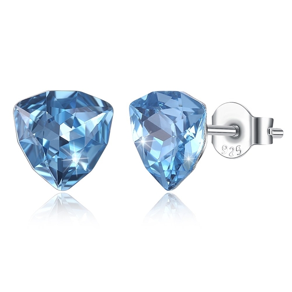 Picture of Brand New Blue Cubic Zirconia Stud Earrings with SGS/ISO Certification