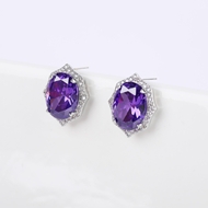 Picture of New Season Purple Copper or Brass Dangle Earrings Factory Direct