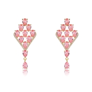 Picture of Impressive Pink Gold Plated Dangle Earrings with Low MOQ