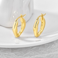 Picture of Brand New Gold Plated Copper or Brass Hoop Earrings with SGS/ISO Certification