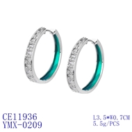 Picture of Luxury Platinum Plated Big Hoop Earrings Online Only