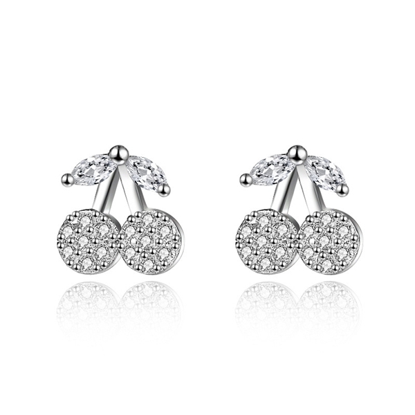 Picture of 999 Sterling Silver Cubic Zirconia Stud Earrings with 3~7 Day Delivery