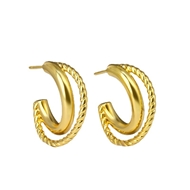 Picture of Delicate Gold Plated Small Hoop Earrings of Original Design