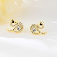 Picture of Delicate swan Stud Earrings in Exclusive Design