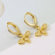 Picture of Hypoallergenic Gold Plated White Dangle Earrings with Easy Return