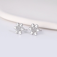 Picture of Featured White Platinum Plated Big Stud Earrings with Full Guarantee