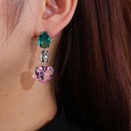 Picture of Fast Selling Colorful Love & Heart Dangle Earrings For Your Occasions