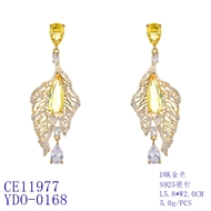 Picture of Fashionable Big Cubic Zirconia Dangle Earrings