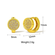 Picture of Bulk Gold Plated Cubic Zirconia Huggie Earrings Wholesale Price