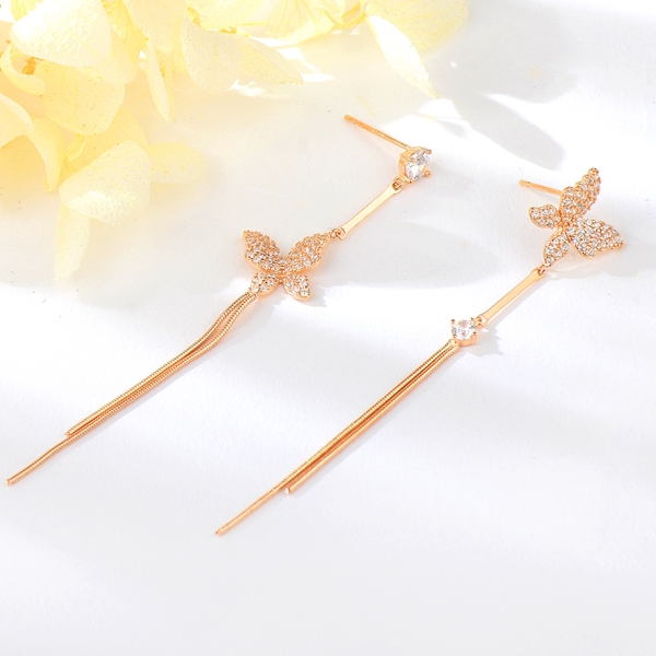 Picture of Fancy Small Butterfly Tassel Earrings