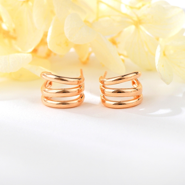 Picture of Amazing Plain Rose Gold Plated Big Stud Earrings