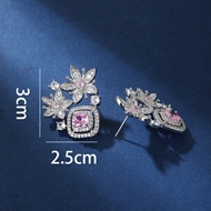 Picture of Stylish Big Platinum Plated Big Stud Earrings